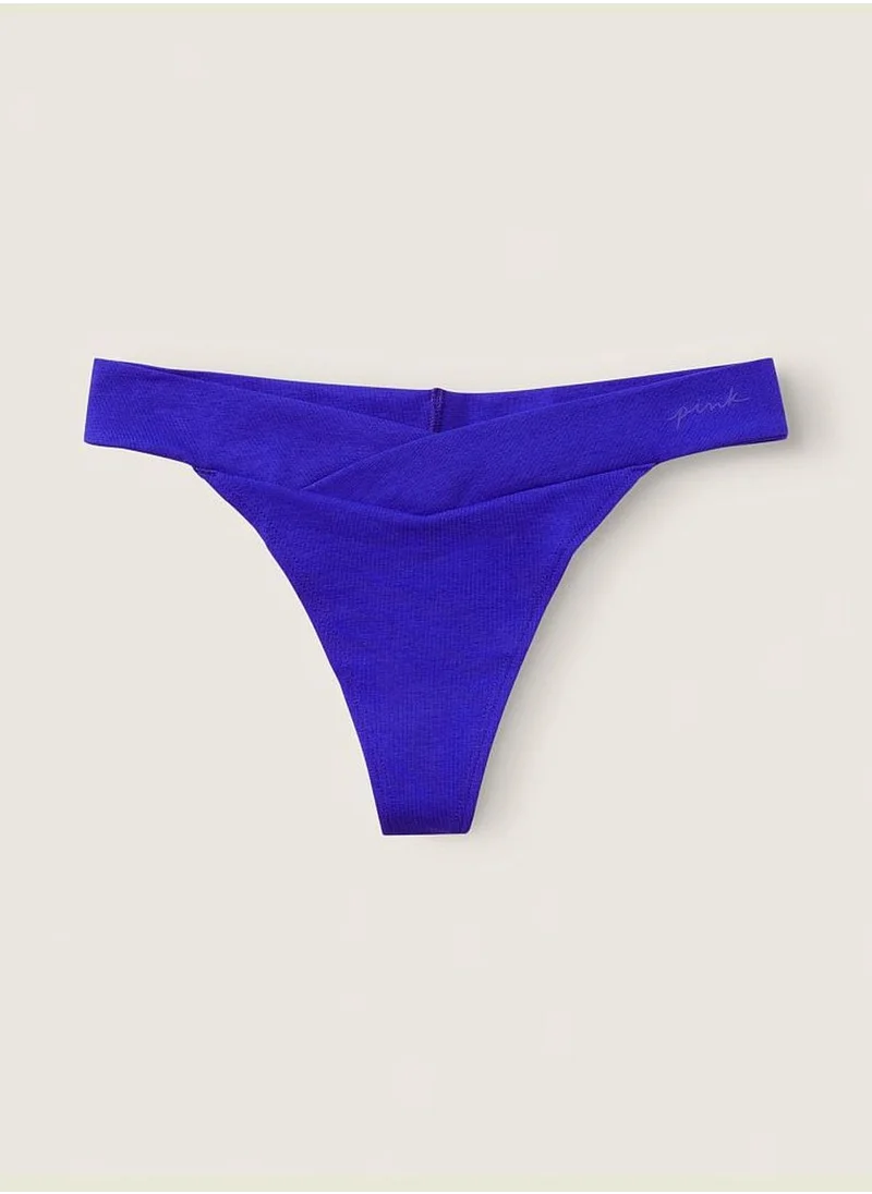 PINK Cotton Crossover Thong Panty