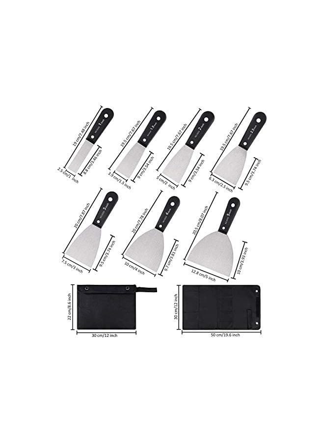 IAF Pieces Filling Knife Wall Paint Scrapers and Putty Knives Wallpaper Scrapers Set with Anti-Slip Handle, Plastering Tools Filler Knives Set with Tool Bag, Drywall Knife, Spackle Knife, Hand Tools - Image 3