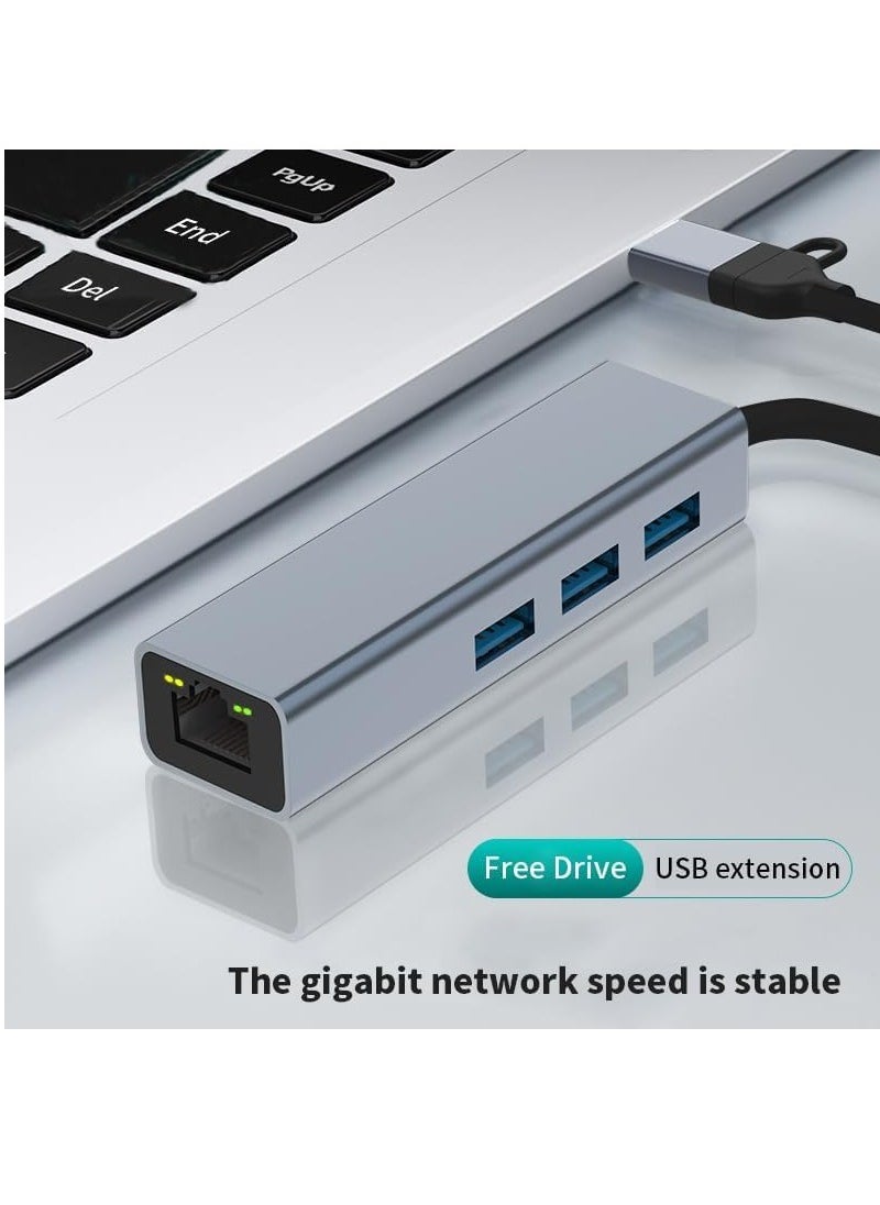 ماركة غير محددة USB نوع C 2 في 1 الى منفذ LAN (جيجابت) + موزع موزع USB C الى HDMI ايثرنت 3 × قارئ بطاقات SD/TF USB 3.0، متوافق مع اجهزة اللابتوب USB C وغيرها من الاجهزة من النوع C  - Image 4