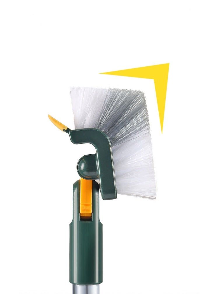 HOMESTAR 5-In-1 Multi-Function Green Floor Brush | Extendable Handle With V-Shaped Bristles | 360° Rotating Cleaning Head | For Bathroom Tiles/Walls | Anti-Mold & Antibacterial Material | Dry/Wet Use Design | Perfect For Corner & Gap Cleaning | Effortlessly Removes Stubborn Stains - Image 2