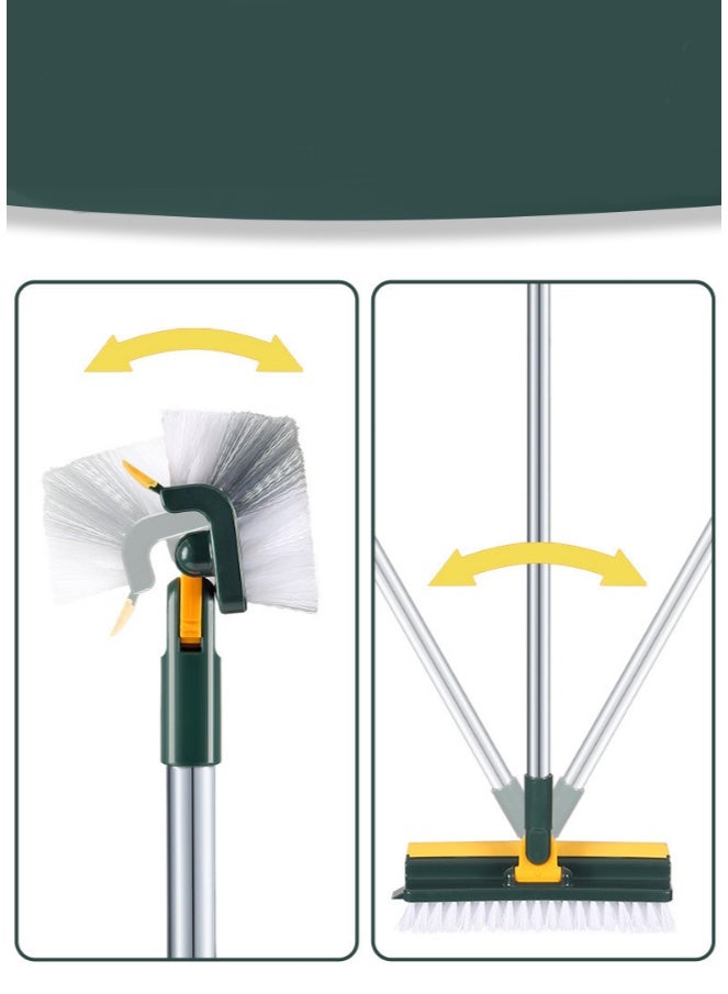 HOMESTAR 5-In-1 Multi-Function Green Floor Brush | Extendable Handle With V-Shaped Bristles | 360° Rotating Cleaning Head | For Bathroom Tiles/Walls | Anti-Mold & Antibacterial Material | Dry/Wet Use Design | Perfect For Corner & Gap Cleaning | Effortlessly Removes Stubborn Stains - Image 4
