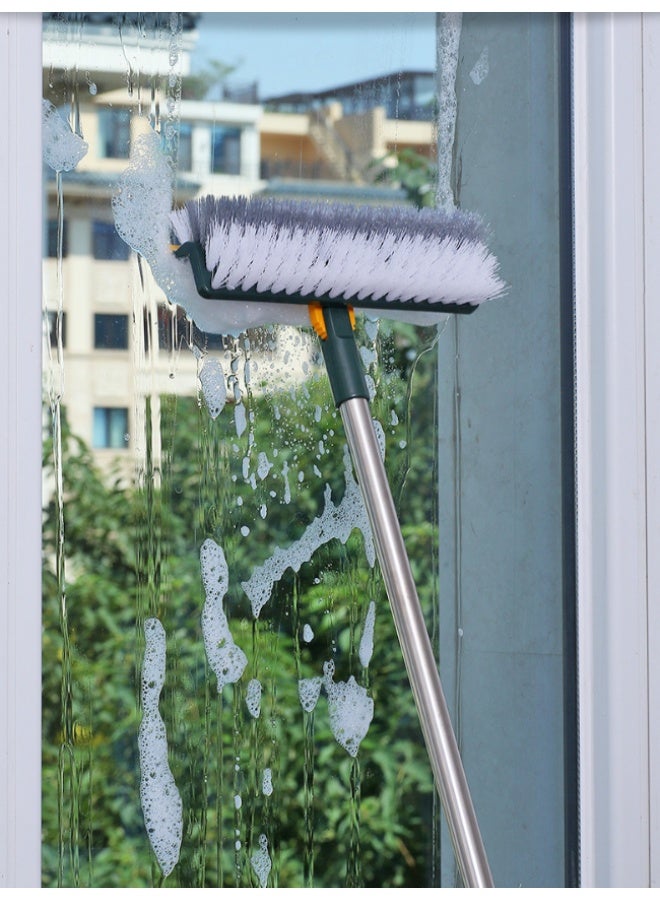 HOMESTAR 5-In-1 Multi-Function Green Floor Brush | Extendable Handle With V-Shaped Bristles | 360° Rotating Cleaning Head | For Bathroom Tiles/Walls | Anti-Mold & Antibacterial Material | Dry/Wet Use Design | Perfect For Corner & Gap Cleaning | Effortlessly Removes Stubborn Stains - Image 3