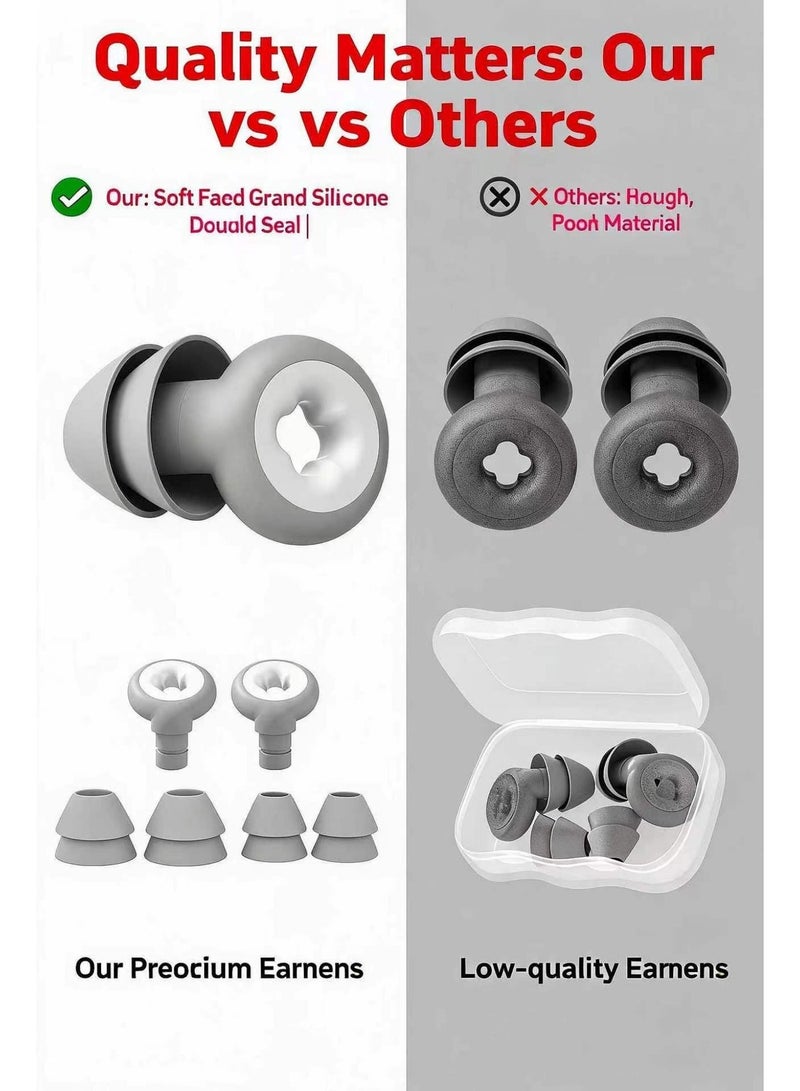 WOLFATION FOR YOU Ear Plugs for Sleeping,Reusable Hearing Protection with Interchangeable M/L Ear Tips, Lightweight Portable Dustproof Case for Sleep, Study, Work, Travel, Concert - Image 2