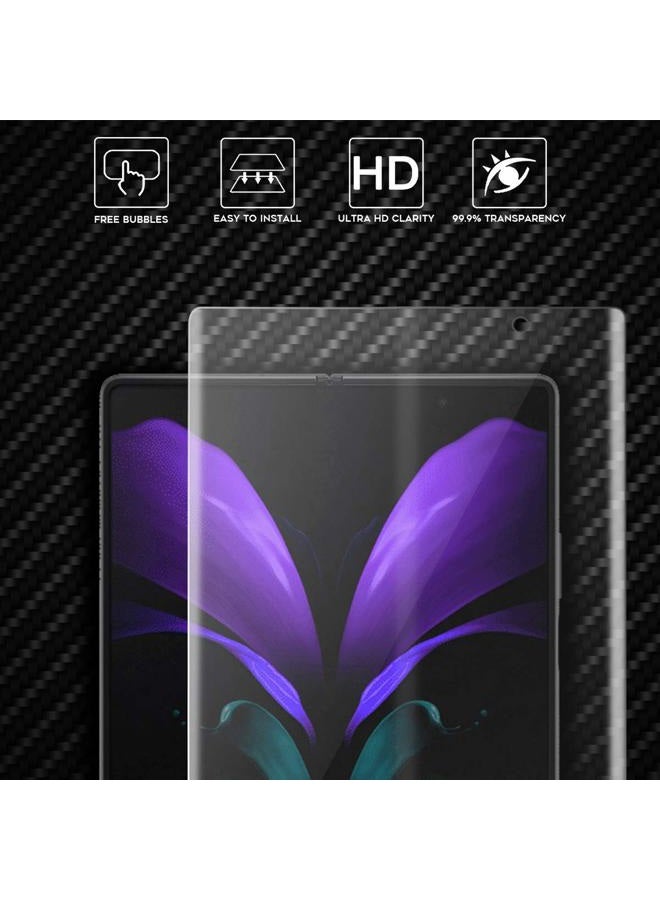 Orzero (2 Sets) Compatible for Samsung Galaxy Z Fold 2 5G, 2 Pack TPU Front Screen Protector and 2 Pack Inner Screen Protector High Definition Bubble-Free (Not for Z Fold 3 2021) - Image 2