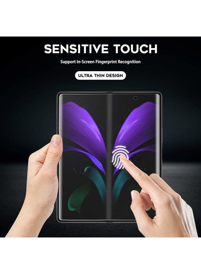 Orzero (2 Sets) Compatible for Samsung Galaxy Z Fold 2 5G, 2 Pack TPU Front Screen Protector and 2 Pack Inner Screen Protector High Definition Bubble-Free (Not for Z Fold 3 2021) - Image 4