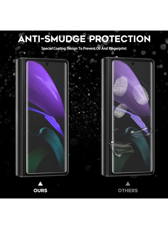 Orzero (2 Sets) Compatible for Samsung Galaxy Z Fold 2 5G, 2 Pack TPU Front Screen Protector and 2 Pack Inner Screen Protector High Definition Bubble-Free (Not for Z Fold 3 2021) - Image 3