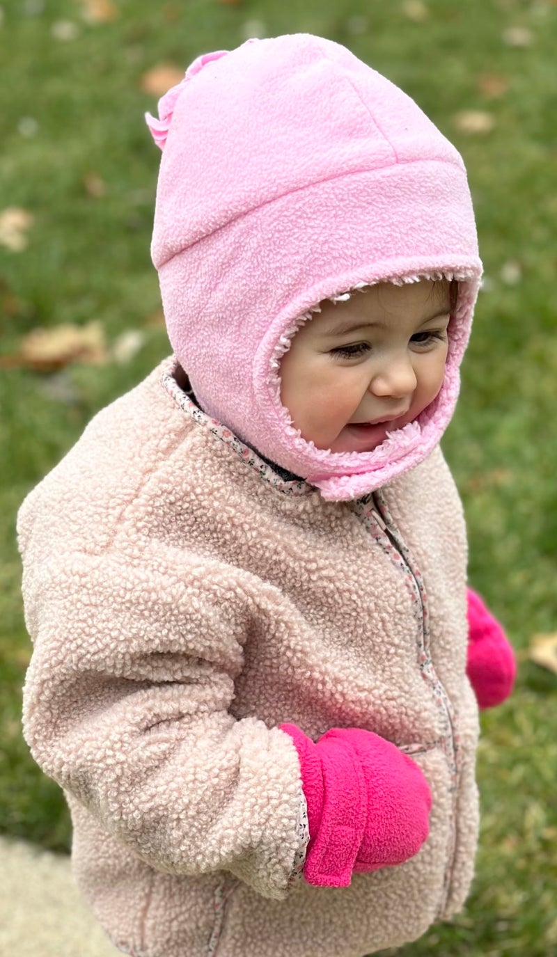 N'Ice Caps Baby Toddler Mittens Kids 2 Pairs Fleece Gloves Winter Warm Sherpa Lined (Pink/Light Purple Pack, 2-3 Years) - Image 3