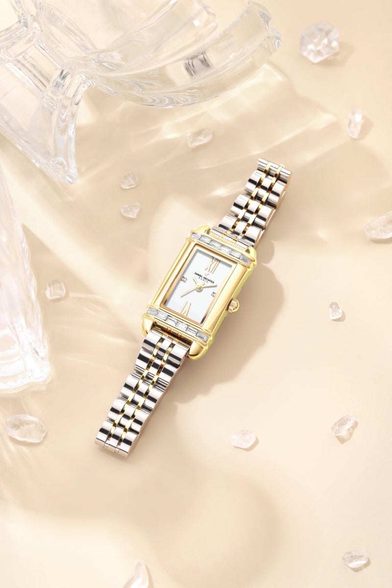 Daniel Hechter Paris Louvre Collection Square Dial Watch for Women with Roman Indices and Stainless Steel Strap-DHW2006 - Image 3