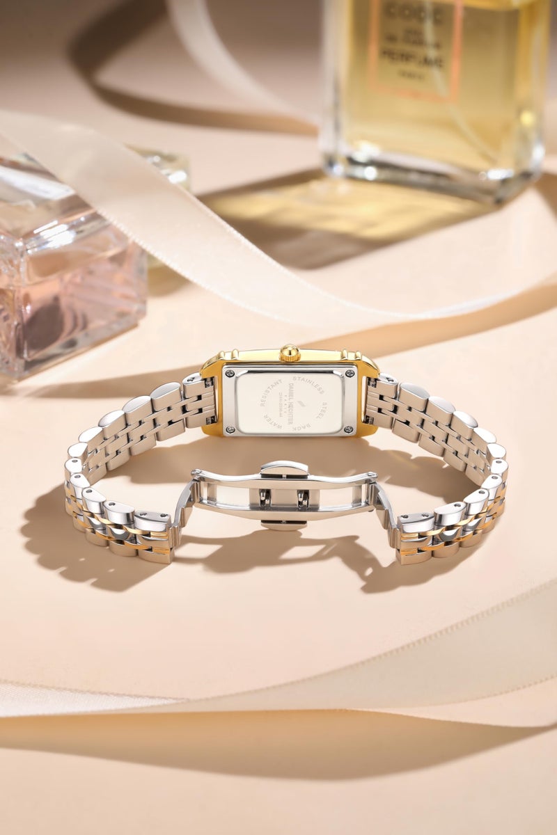 Daniel Hechter Paris Louvre Collection Square Dial Watch for Women with Roman Indices and Stainless Steel Strap-DHW2006 - Image 5