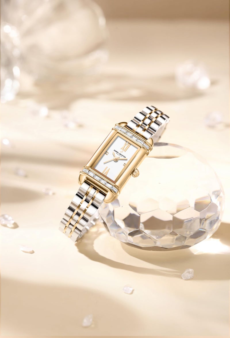 Daniel Hechter Paris Louvre Collection Square Dial Watch for Women with Roman Indices and Stainless Steel Strap-DHW2006 - Image 4