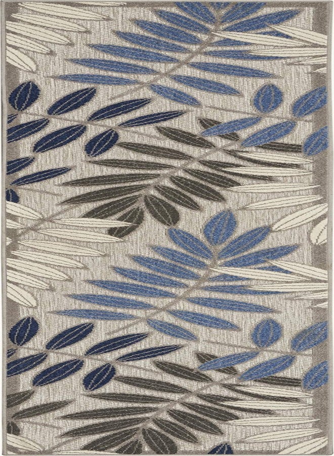 Nourison Home Aloha 2' x 6' Gray/Blue Outdoor Indoor/Outdoor Rug - Image 3