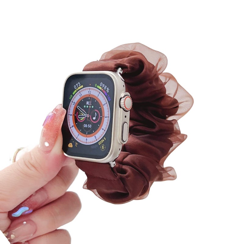 AD Brown Resin Bracelet Strap Smartwatch Band Compatible with Apple Watch / SE with Adjustable Fit Replacement Strap for Daily Wear - Image 1