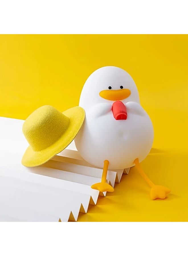 White Duck Night Light Adjustable Brightness Color Changing Modes USB Rechargeable Touch Control Soft Glow Lamp - Image 4