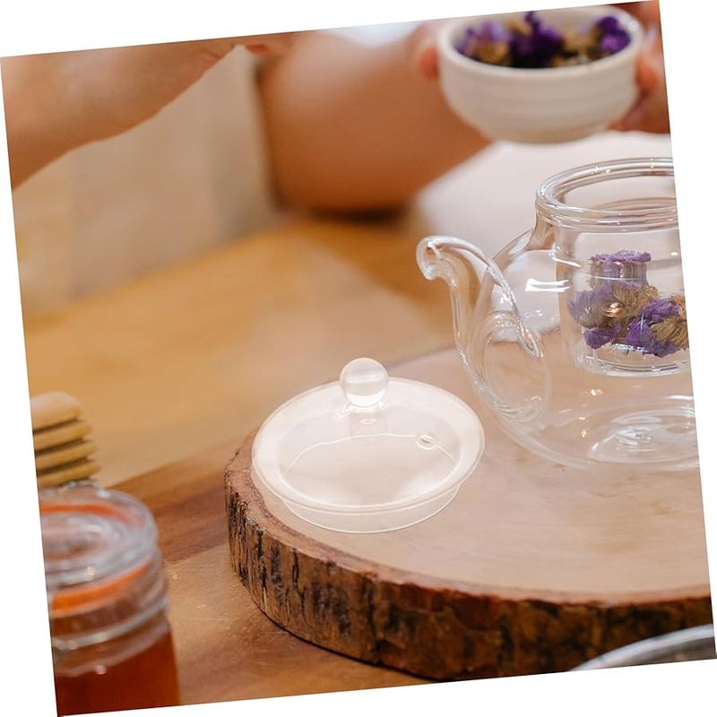 غطاء إبريق شاي زجاجي شفاف مع مصفاة شاي للغلايات ذات الأوراق المفكوكة سهلة التركيب لمنع الانسكاب - Image 5