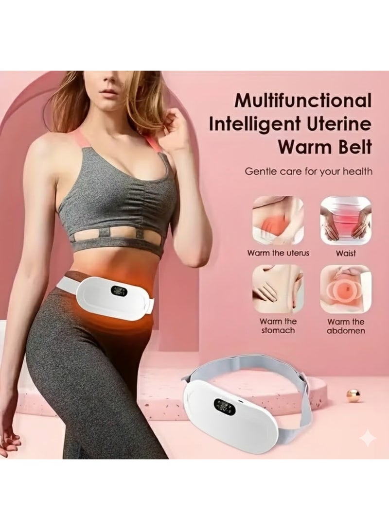 ZedAura Portable Cordless Heating Pad for Menstrual Cramps & Back Pain Relief Rechargeable Electric Heat Belt with 3 Heat Levels & 4 Vibration Modes, Wearable, Wireless,Periods Cramp Belt, Menstrual heating Pad, White - Image 4