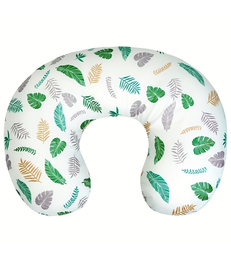 Large U Shaped Nursing Pillow Gray Leaf Breastfeeding Support Cushion With Removable Washable Cover Lightweight Soft Multifunctional Pregnancy And Baby Feeding Pillow For Newborns And Mothers - Image 4