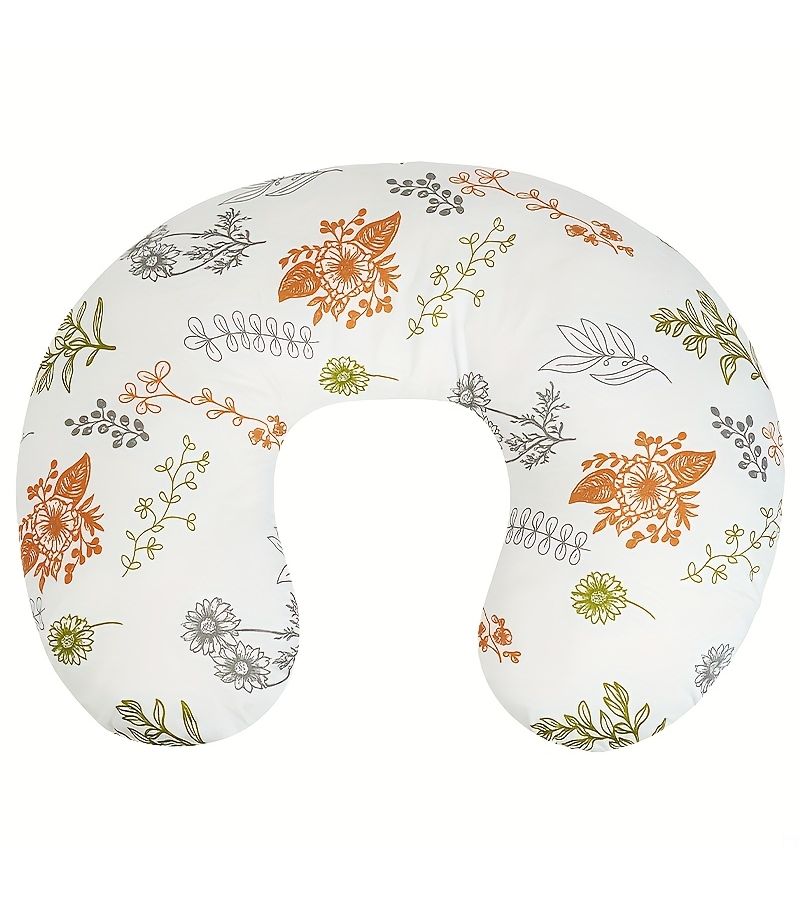 Large U Shaped Nursing Pillow Gray Leaf Breastfeeding Support Cushion With Removable Washable Cover Lightweight Soft Multifunctional Pregnancy And Baby Feeding Pillow For Newborns And Mothers - Image 1
