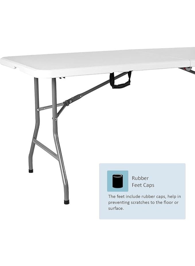 طاولة تخييم قابلة للطي خفيفة الوزن – طاولة نزهة وشواء متينة من البلاستيك – قابلة للطي مع مقبض حمل (150×70×75 سم) - Image 2