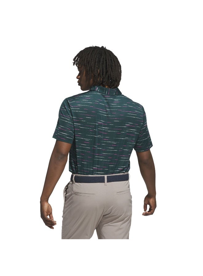 adidas قميص بولو رجالي بأكمام قصيرة شبكي مطبوع باللون الأخضر - Image 3