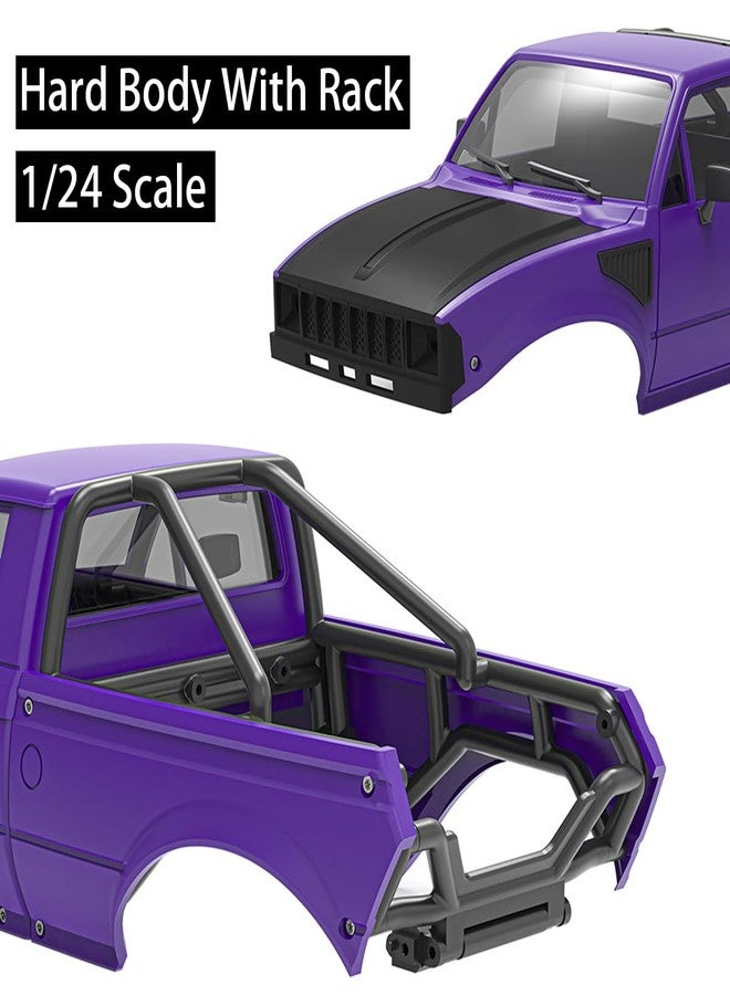 VNUHV Pickup Hard Body Shell with Bed Rack 133mm Wheelbase for 1/24 RC Crawler Axial SCX24 C10 Bronco Jeep Wrangler Base Camp 4Runner Parts (White) - Image 5