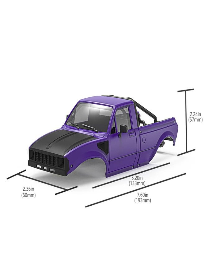 VNUHV Pickup Hard Body Shell with Bed Rack 133mm Wheelbase for 1/24 RC Crawler Axial SCX24 C10 Bronco Jeep Wrangler Base Camp 4Runner Parts (White) - Image 3