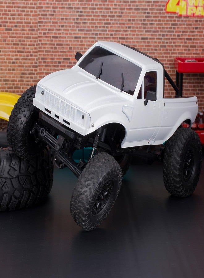 VNUHV Pickup Hard Body Shell with Bed Rack 133mm Wheelbase for 1/24 RC Crawler Axial SCX24 C10 Bronco Jeep Wrangler Base Camp 4Runner Parts (White) - Image 2