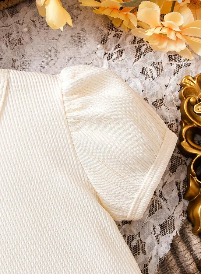 Take Two Girls Lace Trim Top and Ruffle Mesh Skirt Set