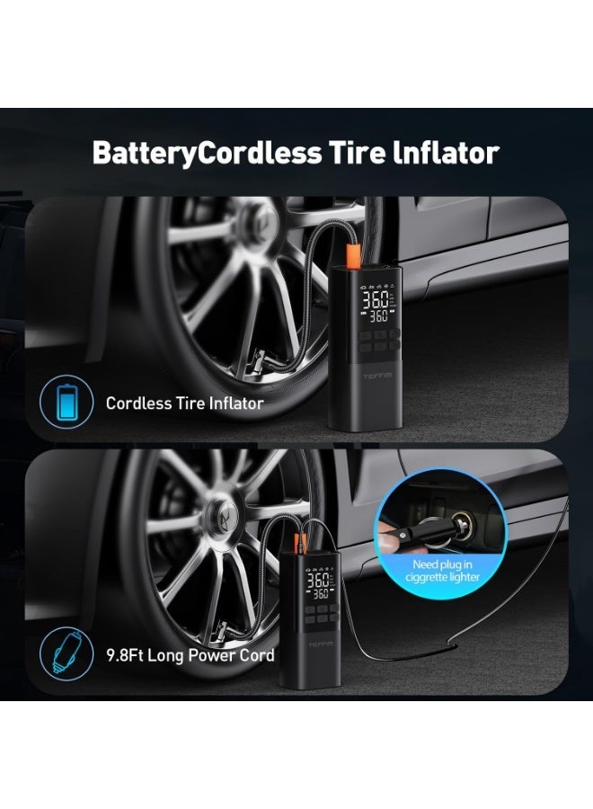 Arabest Tire Inflator Portable Air Compressor - Air Pump for Car Tires,Portable for Car with Pressure Gauge,Tire Inflator with LED Light, for Bike,Motorcycle, Balls - Image 2