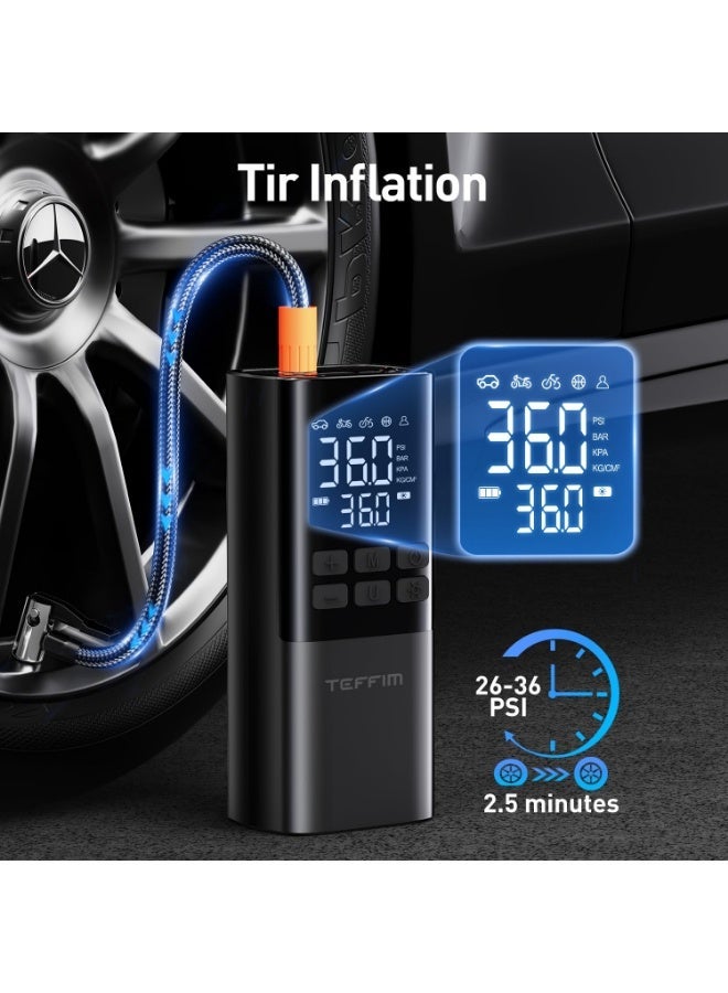 Arabest Tire Inflator Portable Air Compressor - Air Pump for Car Tires,Portable for Car with Pressure Gauge,Tire Inflator with LED Light, for Bike,Motorcycle, Balls - Image 5