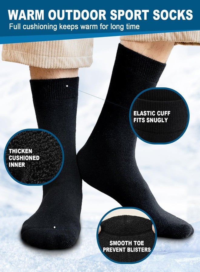 FuelMeFoot 5 Pairs Thermal Cotton Crew Socks for Men - Thick Warm Winter Socks For Hiking, Work, Gifts - Image 3