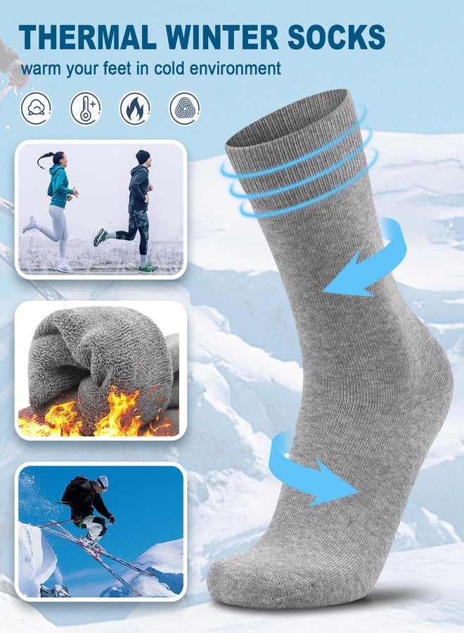 FuelMeFoot 5 Pairs Thermal Cotton Crew Socks for Men - Thick Warm Winter Socks For Hiking, Work, Gifts - Image 4