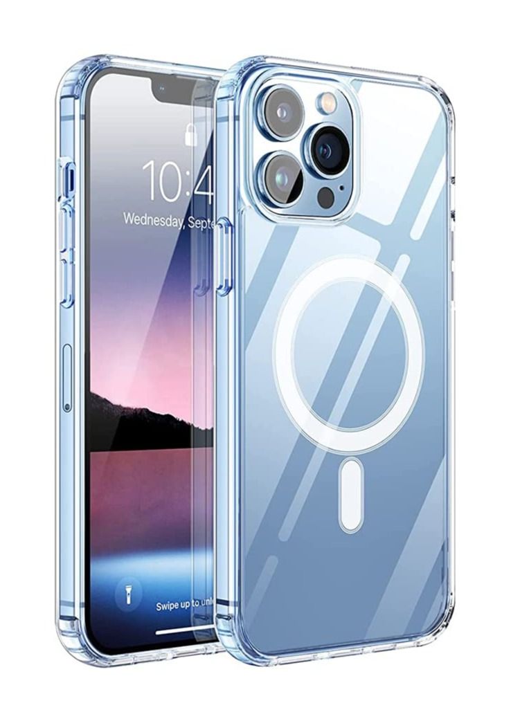 حومة جراب مغناطيسي لهاتف iPhone 14 Pro Max [MagSafe غير أصفر] غطاء هاتف واقٍ مقاوم للصدمات نحيف وشفاف لهاتف Apple iPhone 14 Pro Max - Image 1