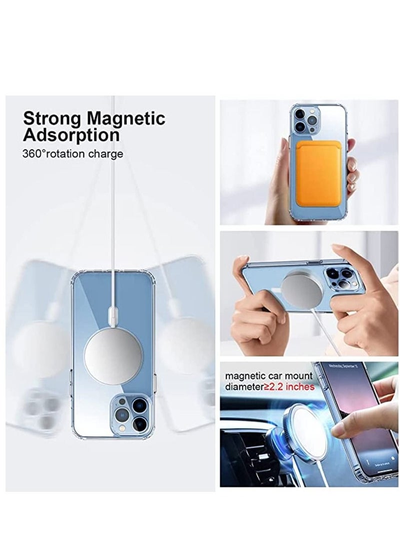 حومة جراب مغناطيسي لهاتف iPhone 14 Pro Max [MagSafe غير أصفر] غطاء هاتف واقٍ مقاوم للصدمات نحيف وشفاف لهاتف Apple iPhone 14 Pro Max - Image 5