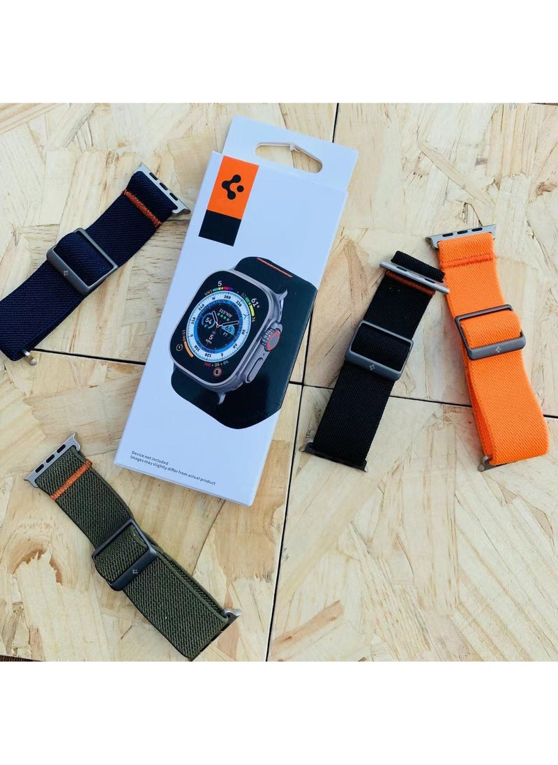 Watch Strap for Apple Ultra Watch Band 49mm/45mm/44mm/42mm, 1 Black Nylon Watch Strap for Apple Watch Ultra Band(49mm)/for Series 3/2/1(42mm)/for Series 8/7(45mm)/for Series SE2/6/SE/5/4(44mm)  - Image 4