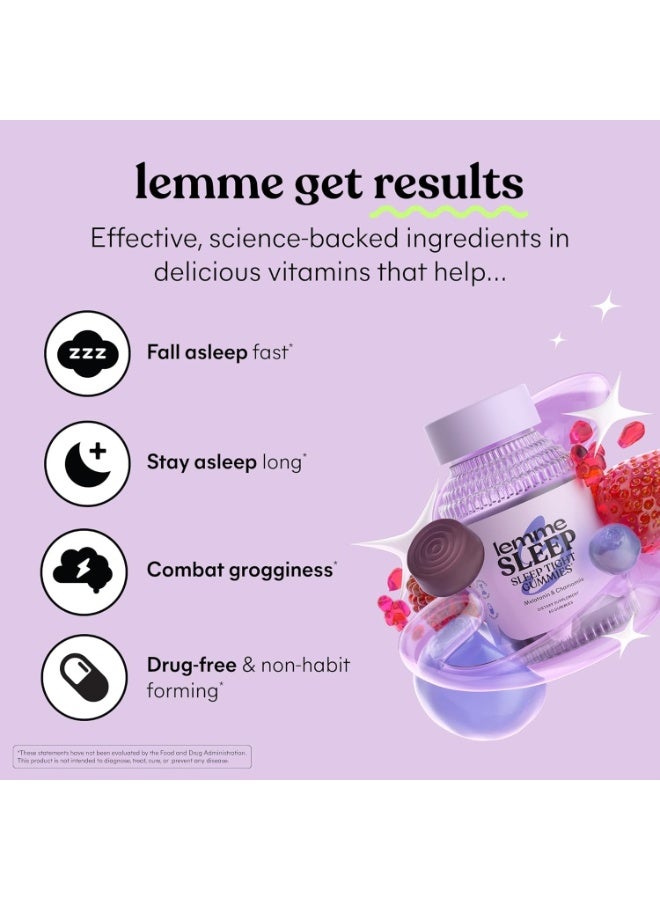 Lemme Sleep Gummies with 5mg Melatonin, Elderberry, Magnesium, L-Theanine, Chamomile and Lavender -  Berry Flavored (60 Count) - Image 2