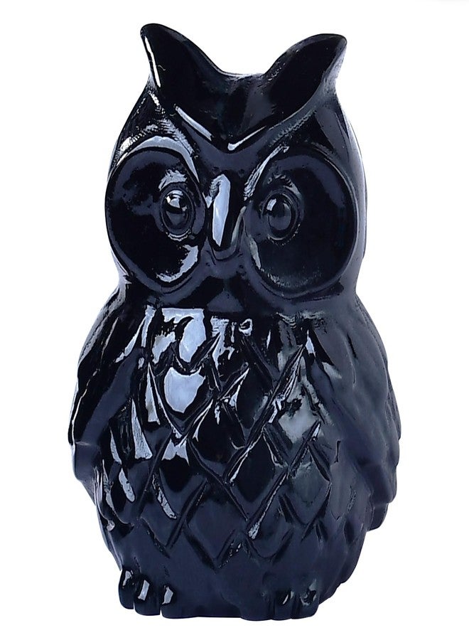Ytbeoxk 1.9 Inch Black Obsidian Owl Statue Owl Figurine Home Decor, Healing Crystal Cute Decor Figurines,Sculpture Hand-Carved Gemstones,Bedroom Office Spiritual Gift, Owl Gifts for Women Men - Image 1
