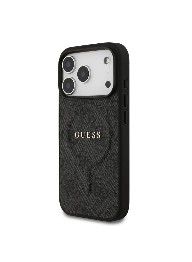 GUESS iPhone 17 Pro  MagSafe 4G PU Leather Case With Classic Logo  /  Magsafe Compatible / Ultra Slim / lightweight design / Easy Installation - Black - Image 3