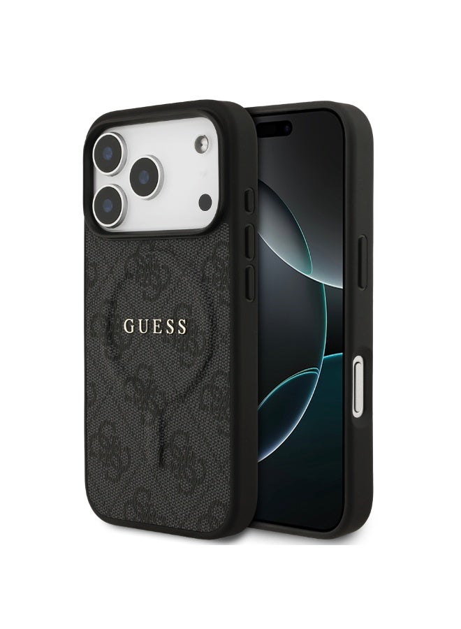 GUESS iPhone 17 Pro  MagSafe 4G PU Leather Case With Classic Logo  /  Magsafe Compatible / Ultra Slim / lightweight design / Easy Installation - Black - Image 2
