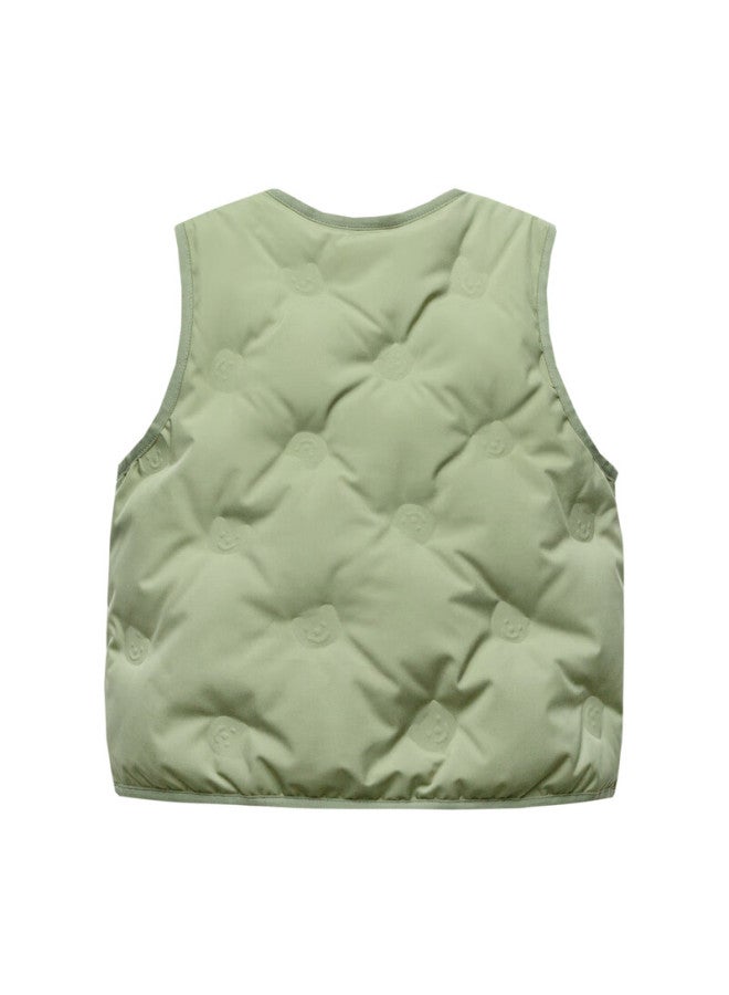 Minibala Winter New Kids Cute Collarless Down Jacket Baby Warm Fashion Down Vest - Image 4
