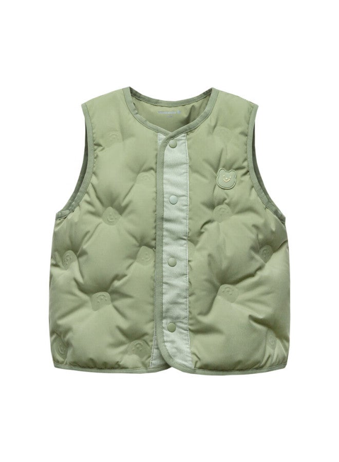 Minibala Winter New Kids Cute Collarless Down Jacket Baby Warm Fashion Down Vest - Image 2