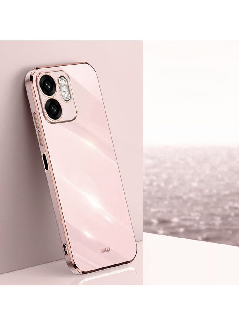 SanHu for Infinix Smart 9 / 9HD / Hot50i Case, Plating Soft Back Cover, Raised Full Camera Protection, Slim Thin TPU Mobile Phone Case for Infinix Smart 9 / 9HD / Hot50i, Pink