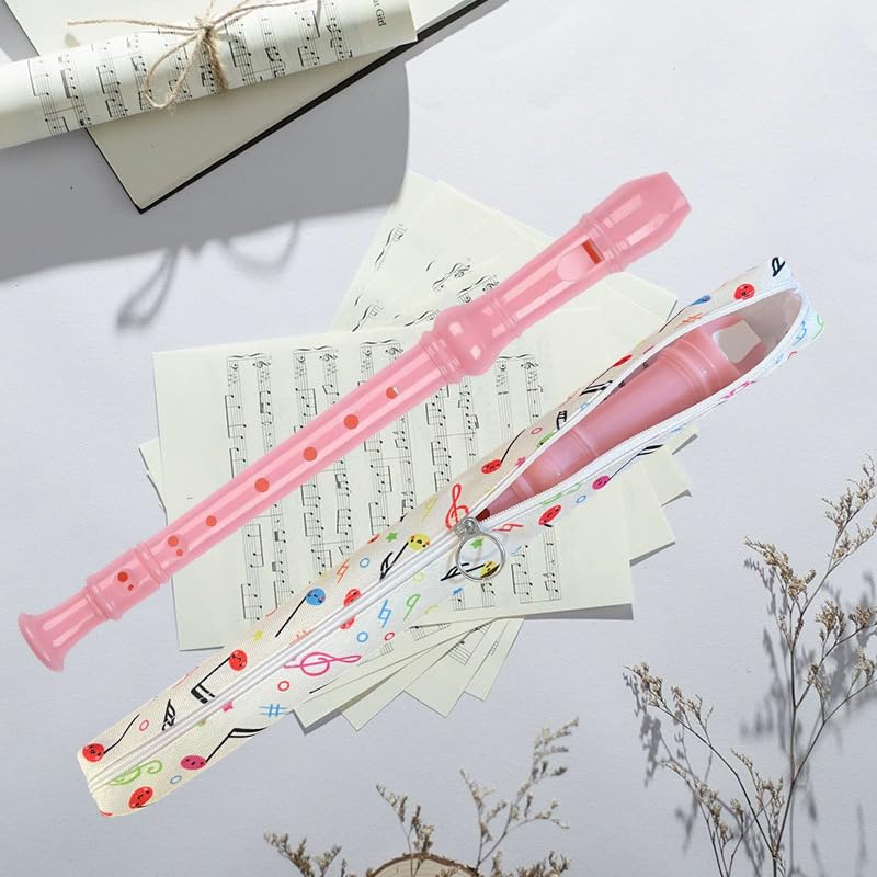 Auteey 8 Hole German style Soprano Recorder for Beginners,Music Flute with Gift Case Bag Cleaning Rod For Home Entertainment (Pink) - Image 5
