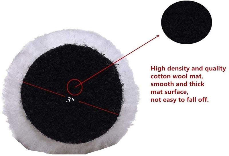 DIY Crafts Diy Crafts CTDIYHI57546 Pad 27 Soft Buffing Pads With Hook and Loop Back Wool Cutting Pad for Car Furniture Glass and So on Pack of 2 6 Off White  - Image 3