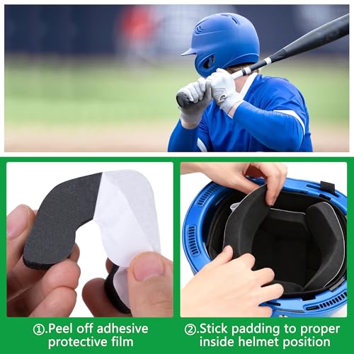 Shupakul 1 Set of Batting Helmet Padding, 0.79 Inch Thickened Universal Helmet Padding Fit Kit, Sport Helmets Pad Replacement for Catchers Baseball Softball Players - Image 5