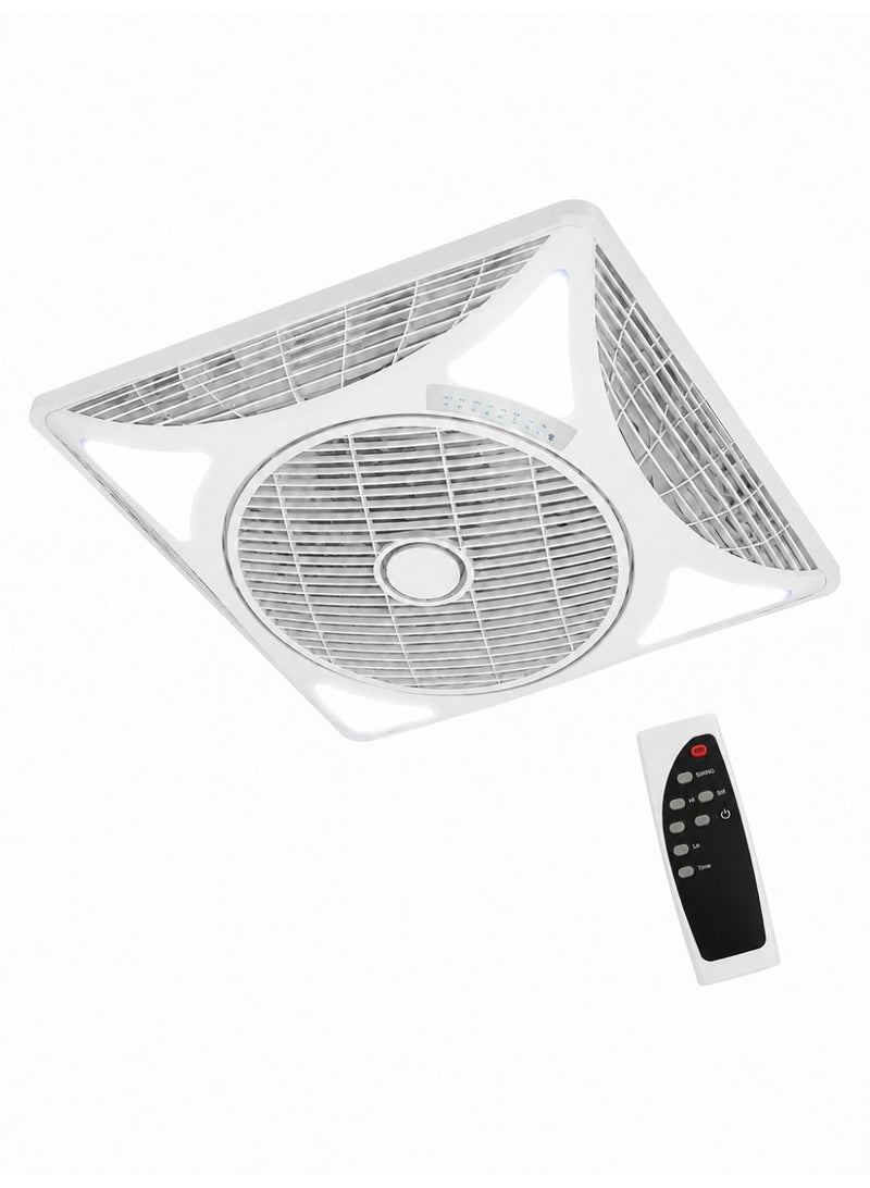 MODI 90W Square Ceiling Fan Light 14 Inch with LED, 60x60cm Ceiling Fan, Remote Control, 3 Speed, 360° Air Supply, Pure Copper Motor, Quiet Cooling Lighting for Bedroom Office, White - Image 5