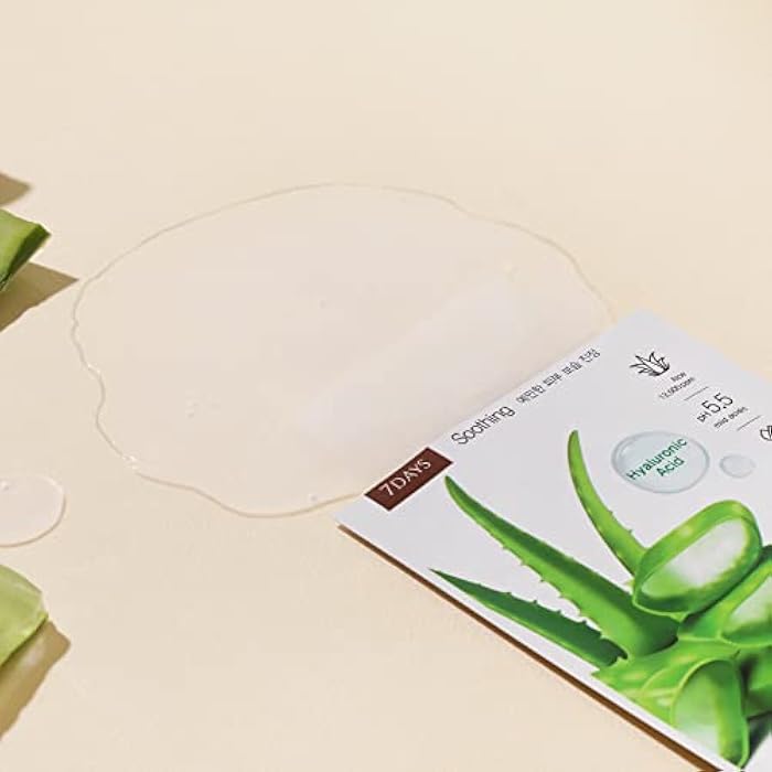 Ariul 7 Days Mask Heartleaf P – Calming & Moisturizing Korean Face Mask with Panthenol & Ceramide, Hydrating & Soothing, Pore Purifying, Vegan Sheet, 10 Masks, 23ml / 0.77 fl. oz Each (Aloe H) - Image 2