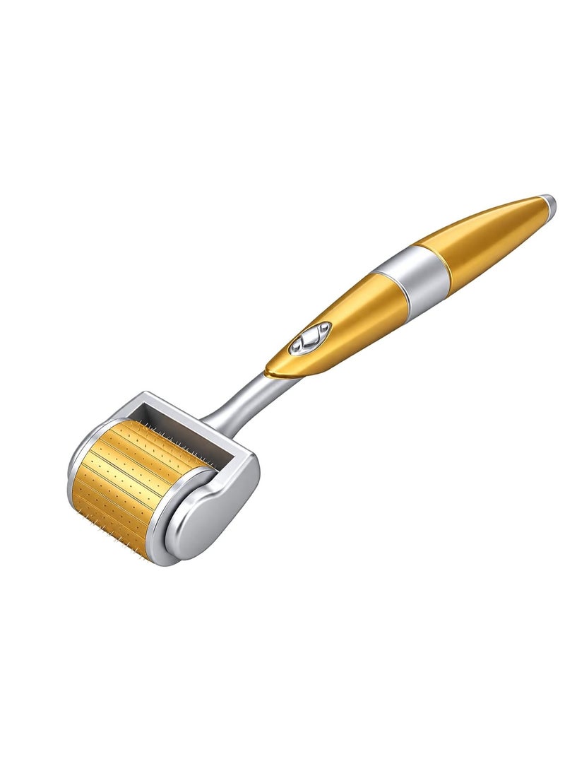 ZGTS Professional Gold Plated 192 Needles Titanium Alloy Derma Roller, 0.5mm, Gold - Image 1