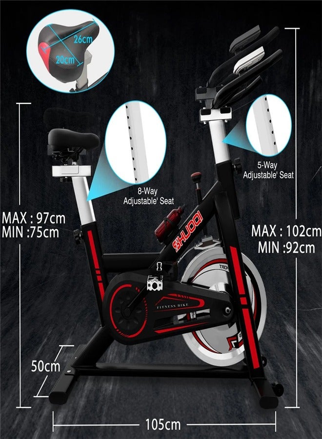 Fitness World Exercise Bike with iPad Holder, Home Gym Exercise Bike with LCD Screen and Professional Seat  - Image 3