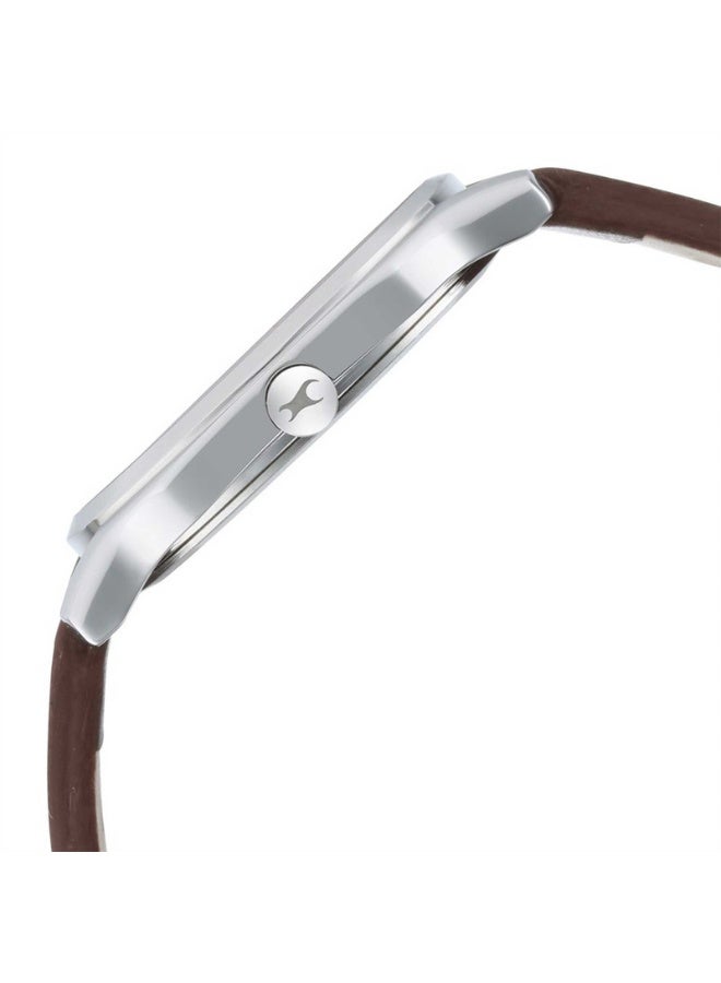 fastrack ساعة أنالوج للرجال ستانرز 1.0 3255SL01 - قرص أحمر، حزام جلد بني، حركة كوارتز - Image 3