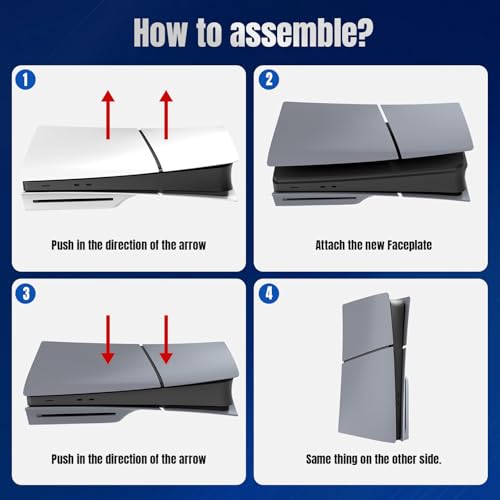 IMOFEE Slim Disc Edition Cover Plates for New PS5 Slim Console, Shell Panels Compatible with New PlayStation 5 Slim Accessories Protective Replacement Faceplate (Grey) - Image 5